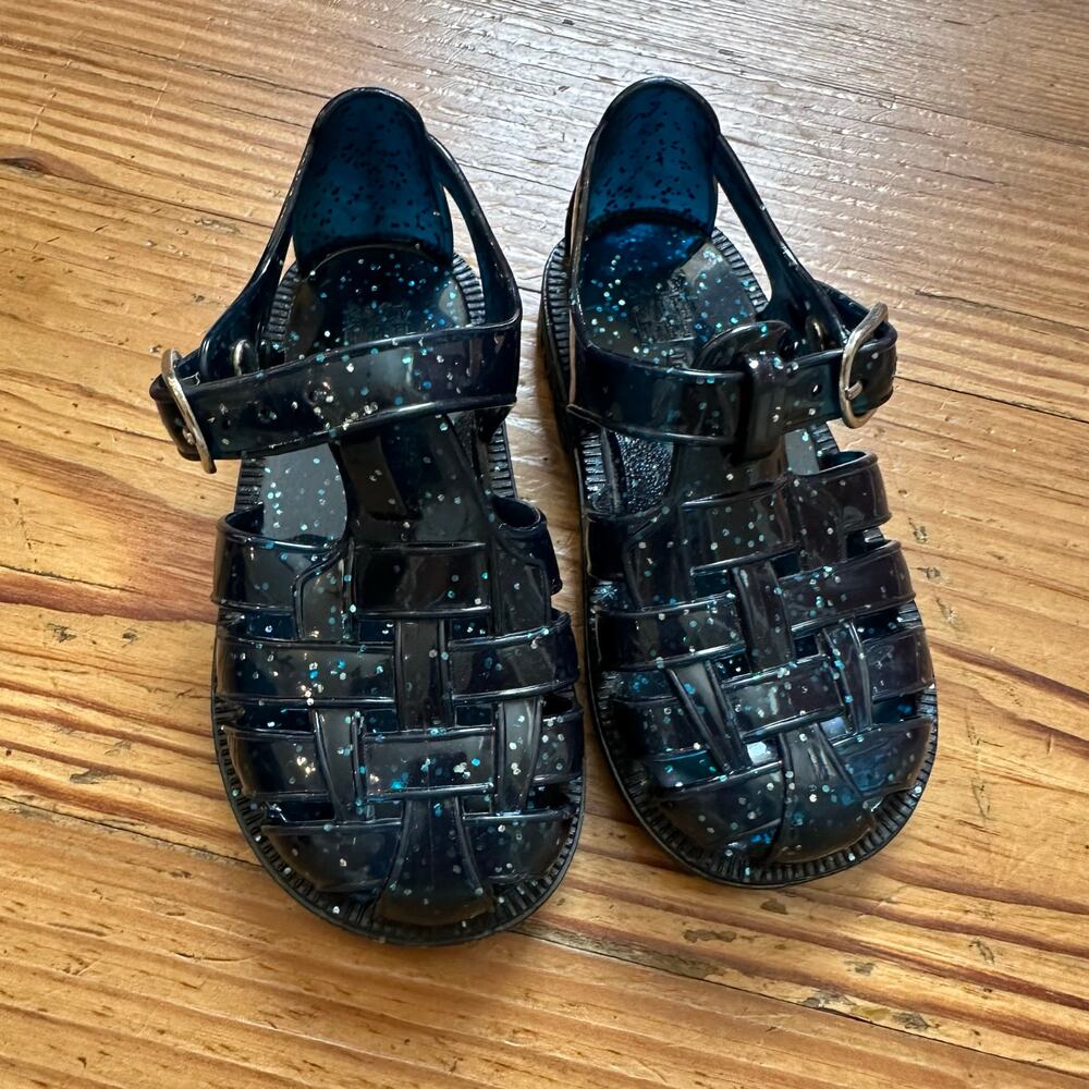 NWOT‎ Gap dark blue glitter sparker bucket jelly sandals SIZE 5